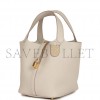 HERMES PICOTIN LOCK 22 BETON CLEMENCE GOLD HARDWARE (22*21*17cm)