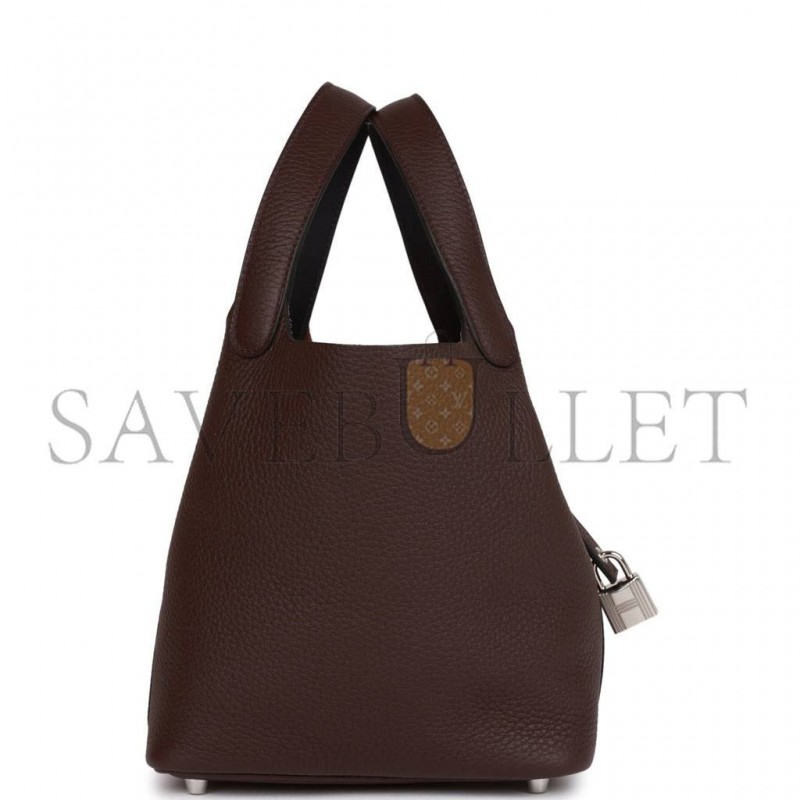 HERMES PICOTIN LOCK 18 CLEMENCE PALLADIUM HARDWARE (18*18*13cm)