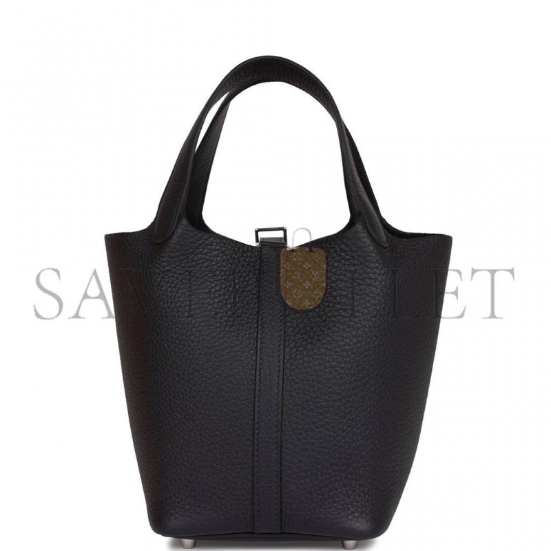 HERMES PICOTIN LOCK 18 CABAN CLEMENCE PALLADIUM HARDWARE (18*13*18cm) HERMES PICOTIN LOCK 18 CABAN CLEMENCE PALLADIUM HARDWARE (18*13*18cm)