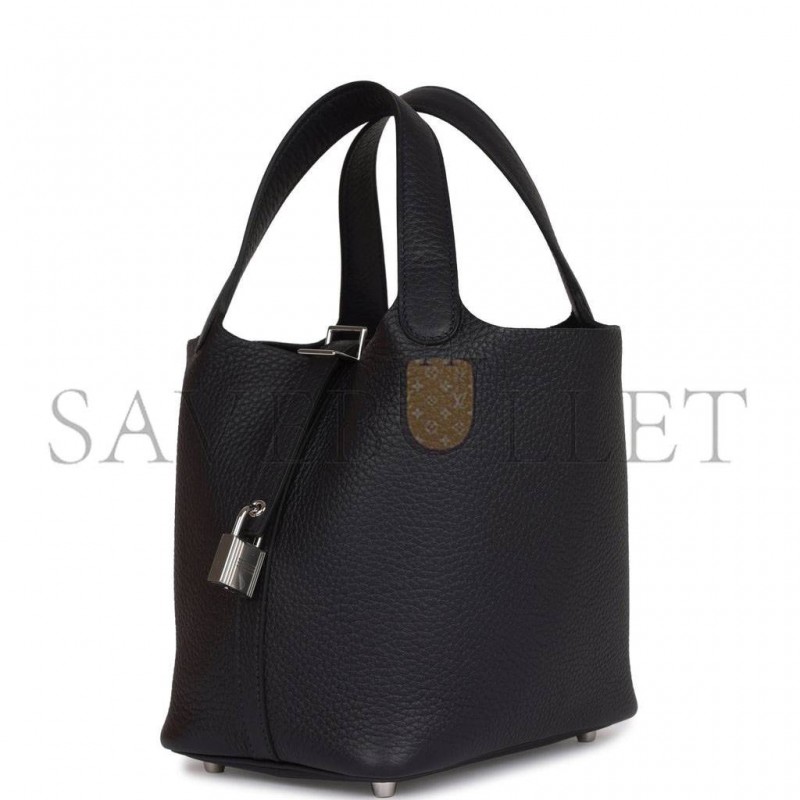 HERMES PICOTIN LOCK 18 CABAN CLEMENCE PALLADIUM HARDWARE (18*13*18cm) HERMES PICOTIN LOCK 18 CABAN CLEMENCE PALLADIUM HARDWARE (18*13*18cm)