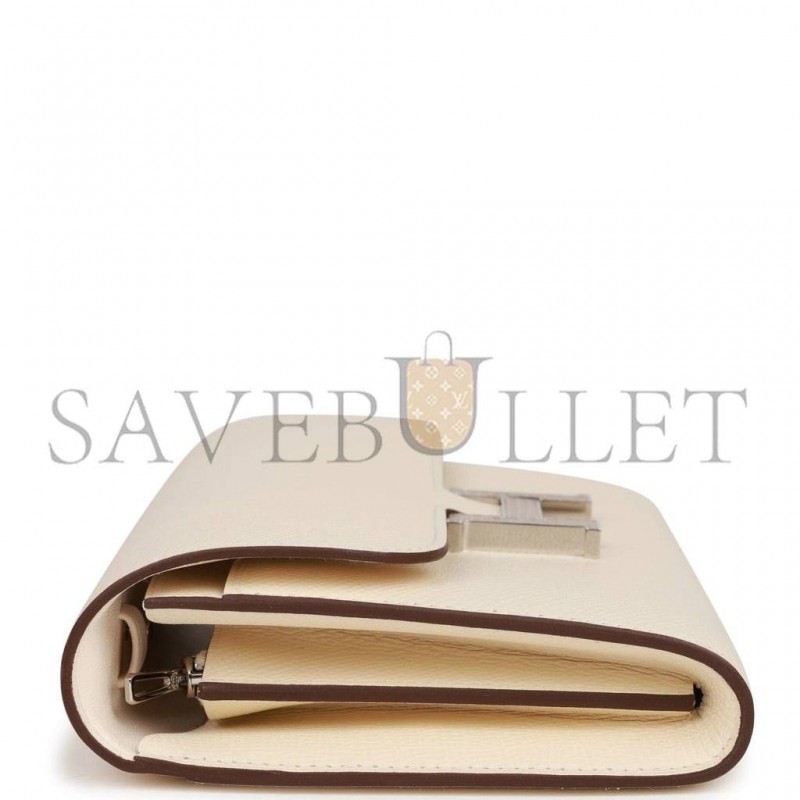 HERMES CONSTANCE WALLET TO GO NATA EPSOM AND LIZARD PALLADIUM HARDWARE (20*11*4cm)