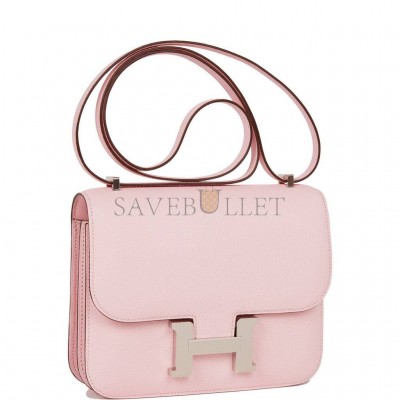 HERMES CONSTANCE 18 CHEVRE PALLADIUM HARDWARE (18*15*4cm)