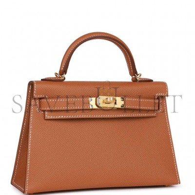 HERMES MINI KELLY SELLIER 20 GOLD EPSOM GOLD HARDWARE 39848783642718(19*12*5.5cm) HERMES MINI KELLY SELLIER 20 GOLD EPSOM GOLD HARDWARE 39848783642718(19*12*5.5cm)