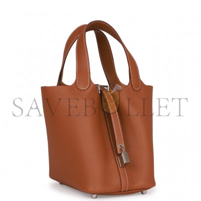 HERMES PICOTIN LOCK 18 GOLD CLEMENCE PALLADIUM HARDWARE (18*13*18cm) HERMES PICOTIN LOCK 18 GOLD CLEMENCE PALLADIUM HARDWARE (18*13*18cm)