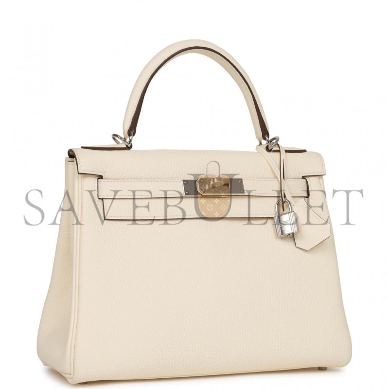 HERMES KELLY 28 CLEMENCE PALLADIUM HARDWARE (28*22*10cm)