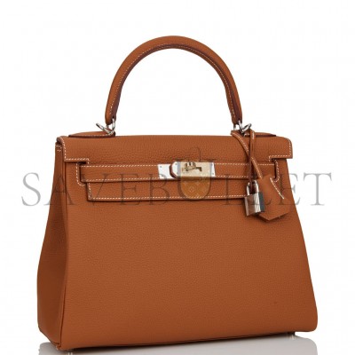 HERMES KELLY RETOURNE 28 GOLD TOGO PALLADIUM HARDWARE (28*22*10cm) HERMES KELLY RETOURNE 28 GOLD TOGO PALLADIUM HARDWARE (28*22*10cm)