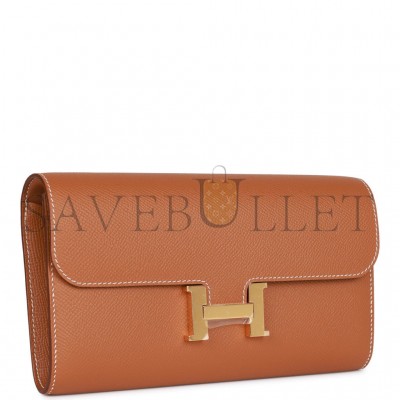 HERMES CONSTANCE WALLET TO GO GOLD EPSOM GOLD HARDWARE (20*11*4cm) HERMES CONSTANCE WALLET TO GO GOLD EPSOM GOLD HARDWARE (20*11*4cm)