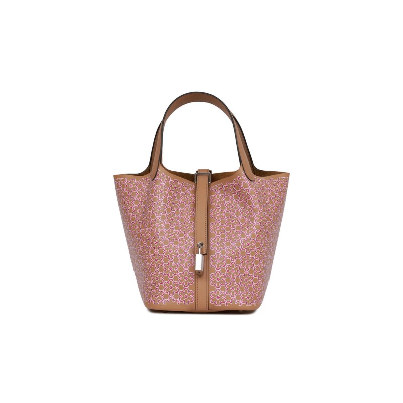 HERMES PICOTIN LOCK 18 LUCKY DAISY CHAI SWIFT PALLADIUM HARDWARE (18*13*18cm) HERMES PICOTIN LOCK 18 LUCKY DAISY CHAI SWIFT PALLADIUM HARDWARE (18*13*18cm)