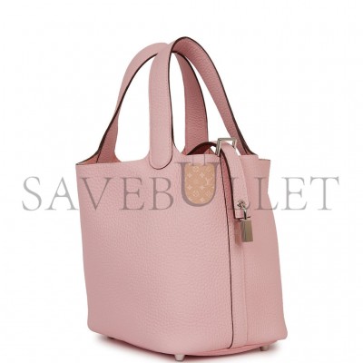 HERMES PICOTIN LOCK 18 CLEMENCE PALLADIUM HARDWARE (18*18*13cm) HERMES PICOTIN LOCK 18 CLEMENCE PALLADIUM HARDWARE (18*18*13cm)