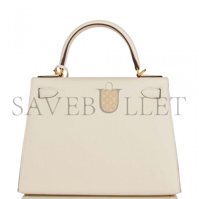 HERMES KELLY 28 SELLIER EPSOM BRUSHED GOLD HARDWARE (28*22*10cm)