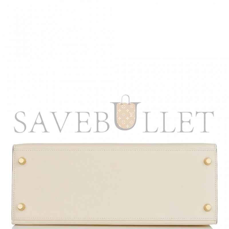 HERMES KELLY 28 SELLIER EPSOM BRUSHED GOLD HARDWARE (28*22*10cm)