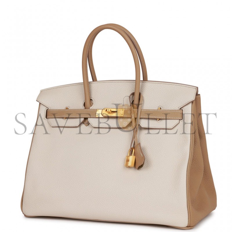 HERMES BIRKIN 35 CLEMENCE BRUSHED GOLD HARDWARE (35*25*18cm)