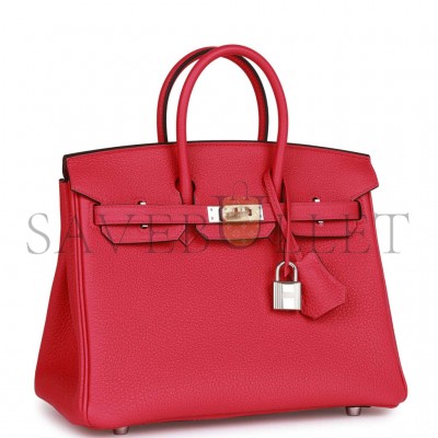 HERMES BIRKIN 25 ROSE MEXICO TOGO PALLADIUM HARDWARE (25cm) HERMES BIRKIN 25 ROSE MEXICO TOGO PALLADIUM HARDWARE (25cm)