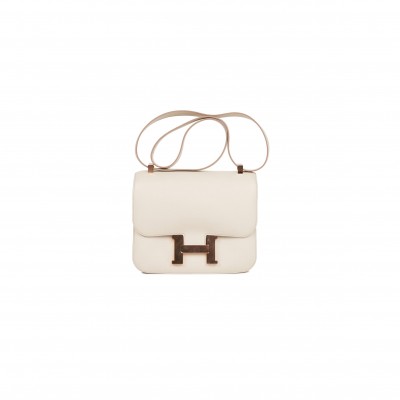 HERMES MASTER CONSTANCE 24 GRIS PERLE EVERCOLOR ROSE GOLD HARDWARE 39830448537694 (24cm)