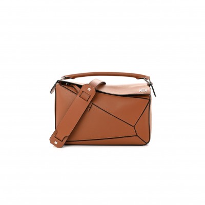 LOEWE CALFSKIN MEDIUM PUZZLE BAG TAN (28*18*12cm)