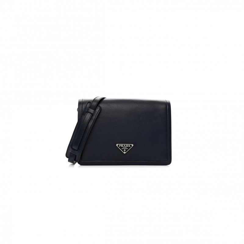 PRADA GLACE CALF SHOULDER BAG BALTICO (23*17*9cm) PRADA GLACE CALF SHOULDER BAG BALTICO (23*17*9cm)