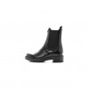 PRADA SPAZZOLATO METAL TRIANGLE LOGO 50MM CHELSEA BOOTS 38 BLACK