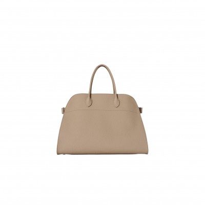 THE ROW SOFT MARGAUX 17 BAG IN LEATHER DARK TAUPE W1254L133DTPL (43*30*25cm)