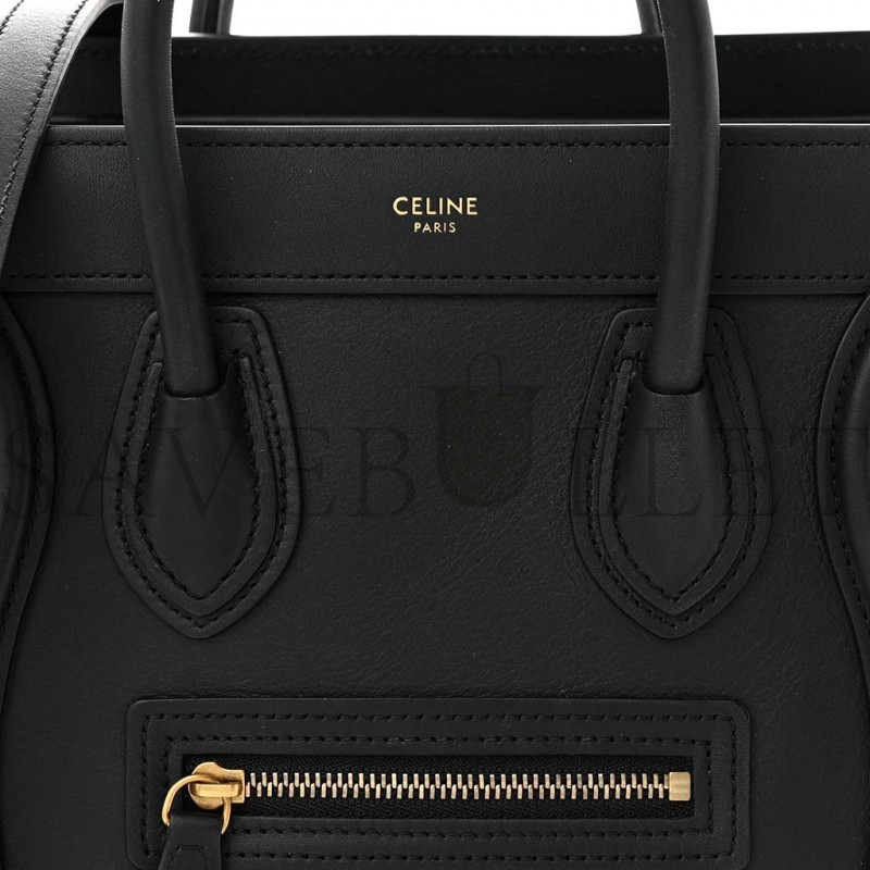 CELINE SMOOTH CALFSKIN NANO LUGGAGE BLACK (20*20*10cm) CELINE SMOOTH CALFSKIN NANO LUGGAGE BLACK (20*20*10cm)