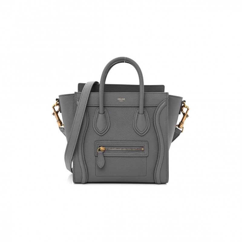 CELINE BABY DRUMMED CALFSKIN NANO LUGGAGE KOHL (20*20*10cm) CELINE BABY DRUMMED CALFSKIN NANO LUGGAGE KOHL (20*20*10cm)