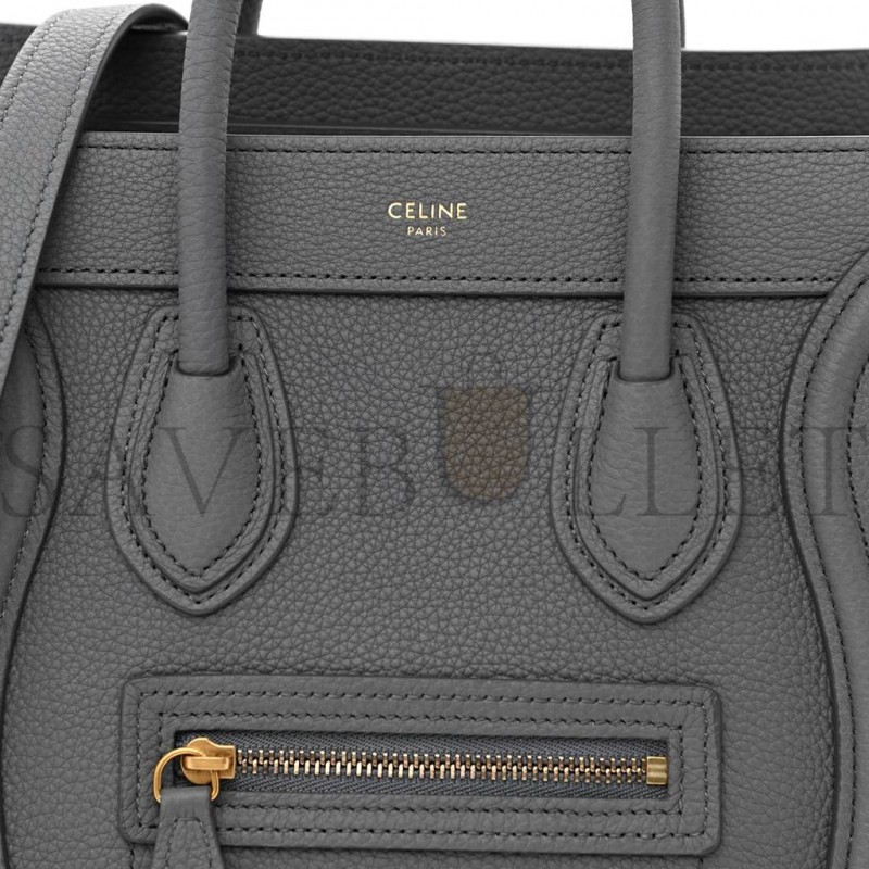 CELINE BABY DRUMMED CALFSKIN NANO LUGGAGE KOHL (20*20*10cm) CELINE BABY DRUMMED CALFSKIN NANO LUGGAGE KOHL (20*20*10cm)
