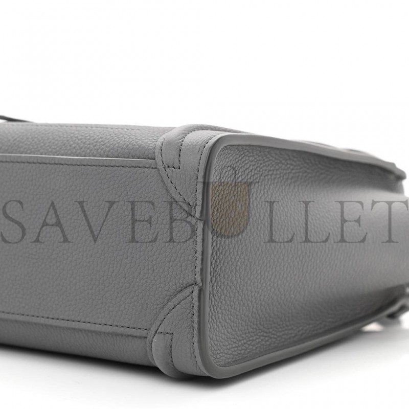 CELINE BABY DRUMMED CALFSKIN NANO LUGGAGE KOHL (20*20*10cm) CELINE BABY DRUMMED CALFSKIN NANO LUGGAGE KOHL (20*20*10cm)