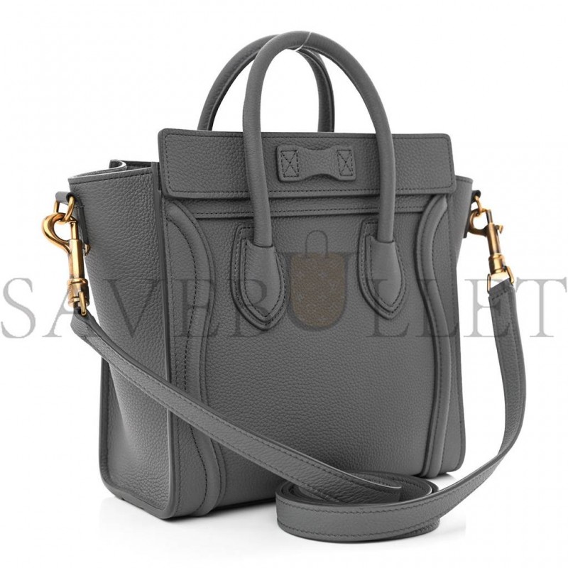 CELINE BABY DRUMMED CALFSKIN NANO LUGGAGE KOHL (20*20*10cm) CELINE BABY DRUMMED CALFSKIN NANO LUGGAGE KOHL (20*20*10cm)