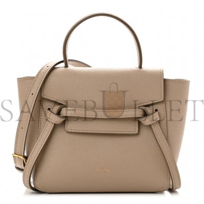 CELINE GRAINED CALFSKIN NANO BELT BAG LIGHT TAUPE (20*18*10cm) CELINE GRAINED CALFSKIN NANO BELT BAG LIGHT TAUPE (20*18*10cm)