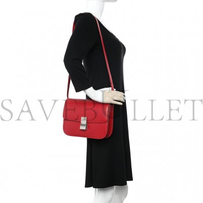 CELINE BOX CALFSKIN MEDIUM CLASSIC BOX FLAP BAG RED (23*18*6cm) CELINE BOX CALFSKIN MEDIUM CLASSIC BOX FLAP BAG RED (23*18*6cm)