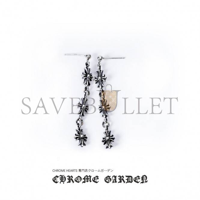 CHROME HEARTS 3 DROP CROSS EARRING